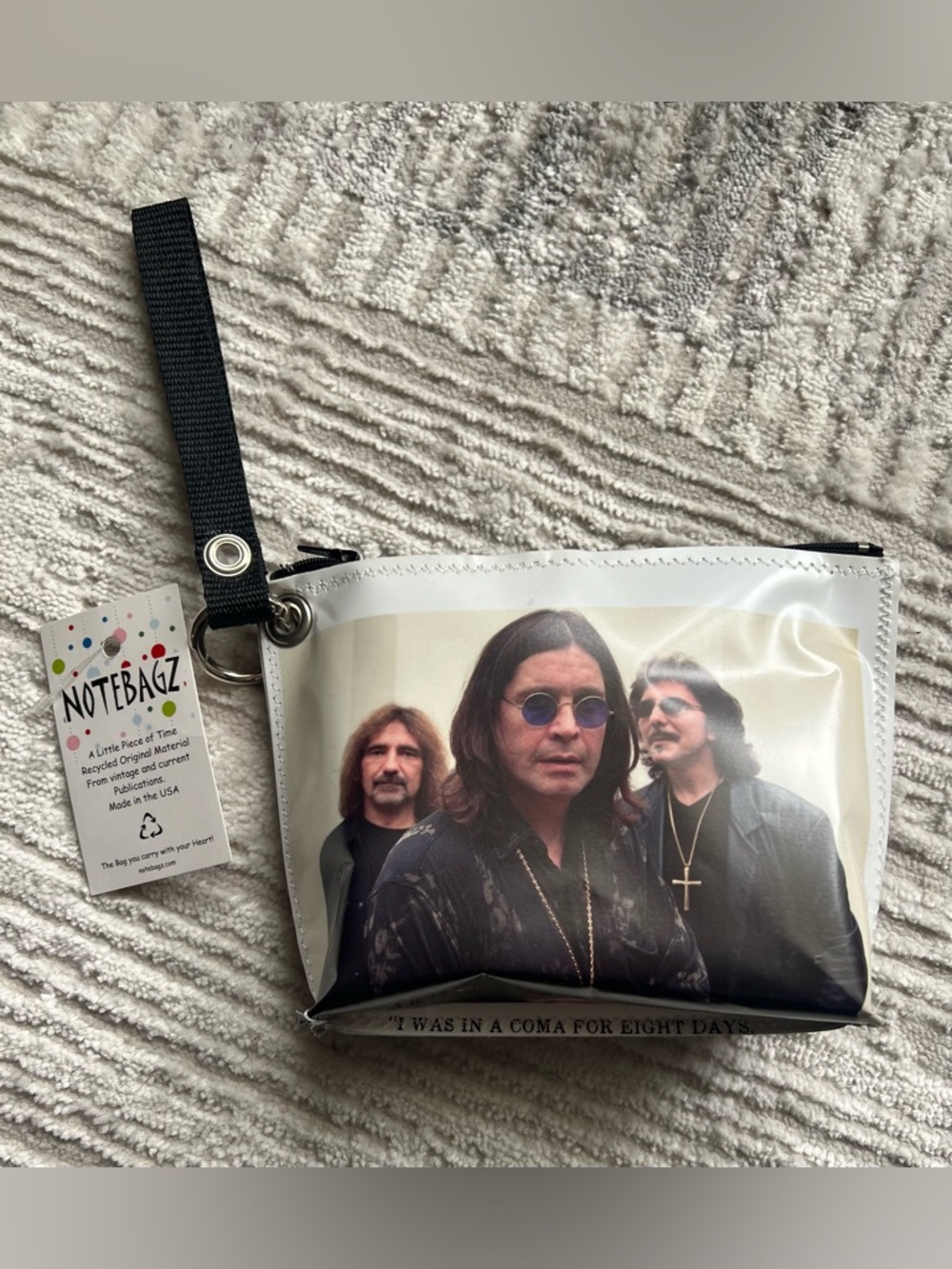 Black and White Photo Print Wristlet Pouch